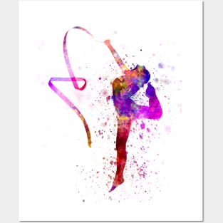 Rhythmic gymnastics in watercolor Posters and Art